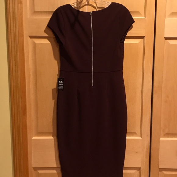 New Express Rich Burgundy Midi Dress. - Picture 6 of 7